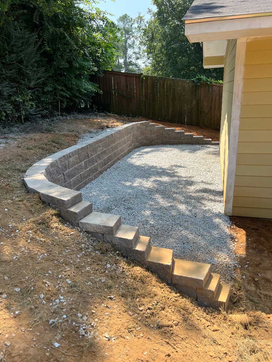 backyard retaining wall